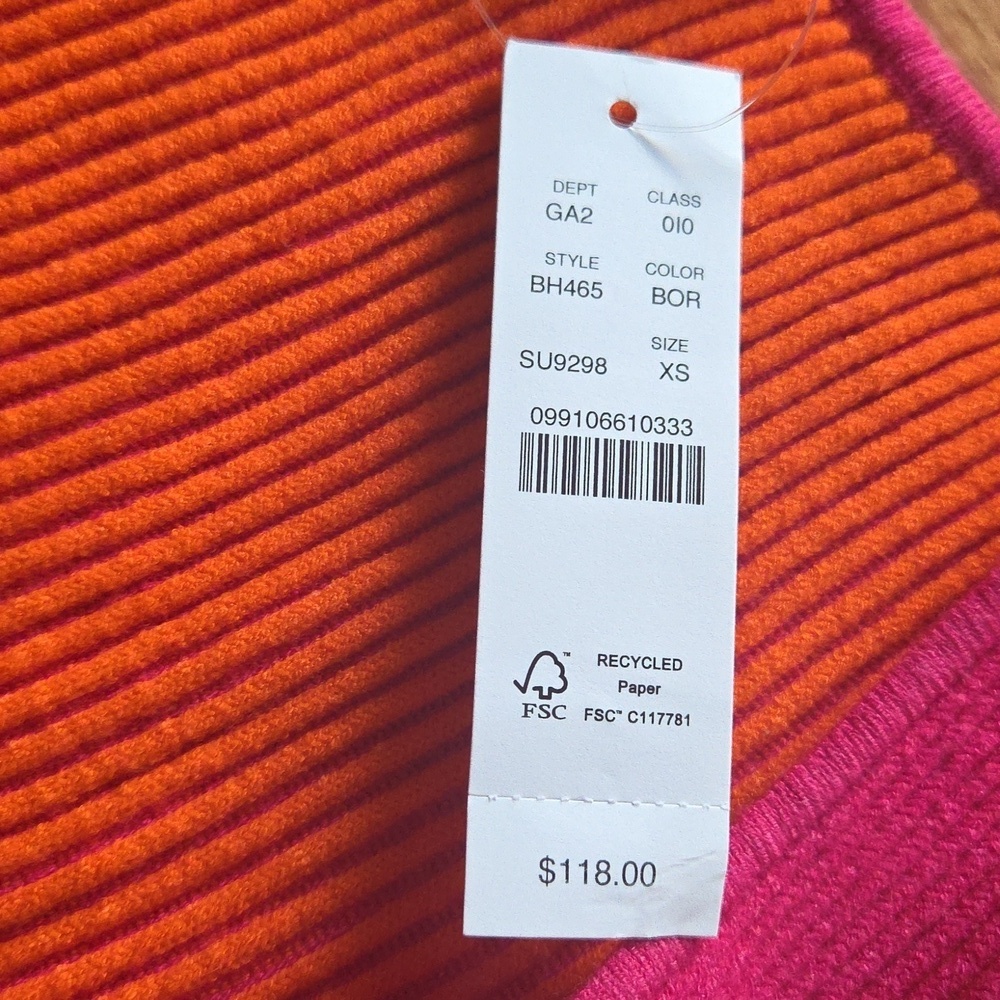 J.Crew Pink Cardigan Size XS Scoopneck Stretch NWT $118 Pink and Orange - Picture 3 of 6